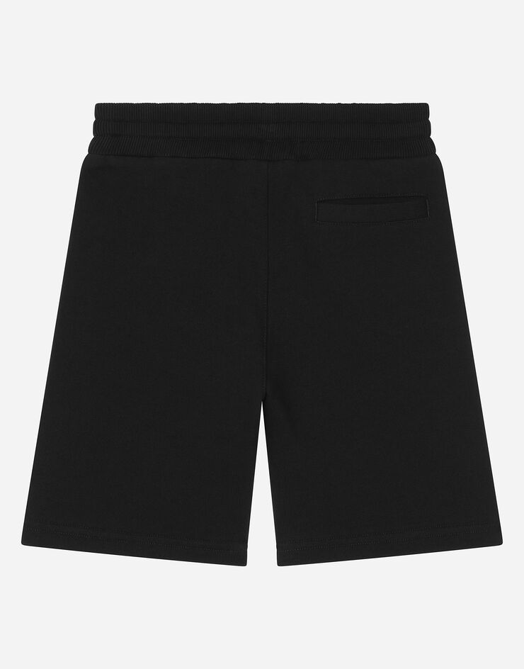 Dolce & Gabbana Jersey shorts with logo tag Noir L4JQR1G7M4R