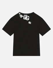 Dolce & Gabbana Jersey T-shirt with DG logo print Negro L5JW9NG7L1J