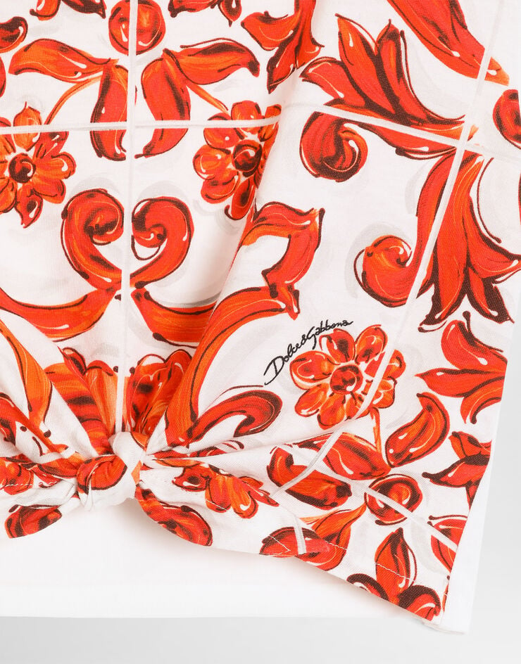Dolce & Gabbana T-shirt en jersey à imprimé majolique Dolce & Gabbana T-shirt en jersey à imprimé majolique Multicolor L5JTPGG7P4M