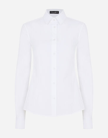 Dolce & Gabbana Camisa en popelina elástica Estampado F6HAATHS5Q2