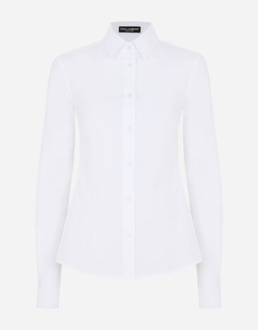 Dolce & Gabbana Stretch poplin shirt White F5G19TFUEEE