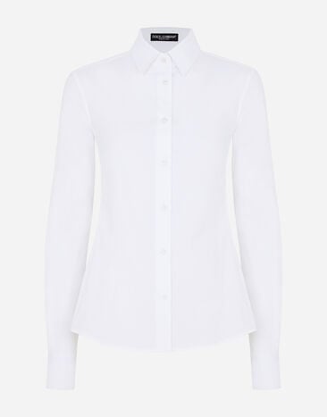 Dolce & Gabbana Stretch poplin shirt White F5Q62TFU5T9