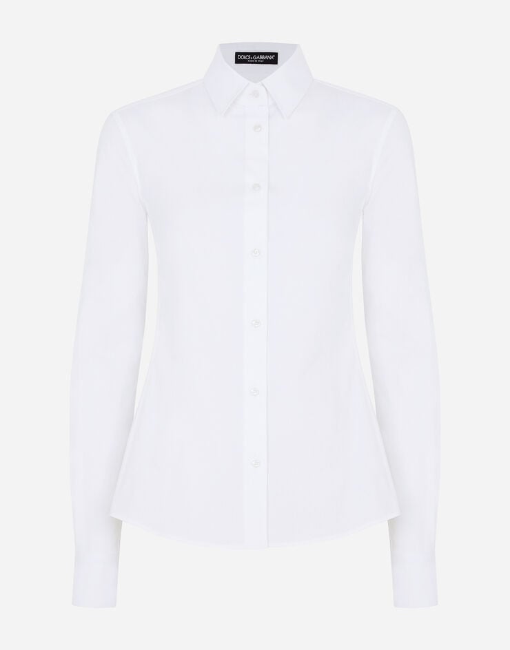 Dolce & Gabbana Рубашка из эластичного поплина белый F5G19TFUEEE