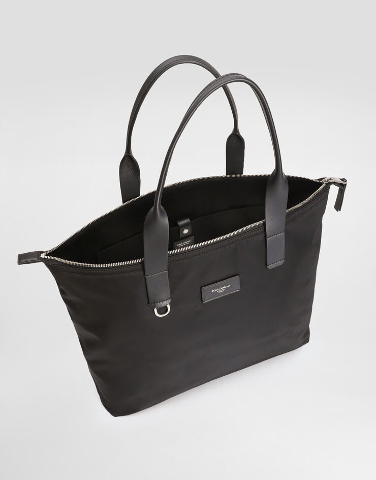 Dolce & Gabbana Shopping nylon and smooth calfskin Black BM2375AN421