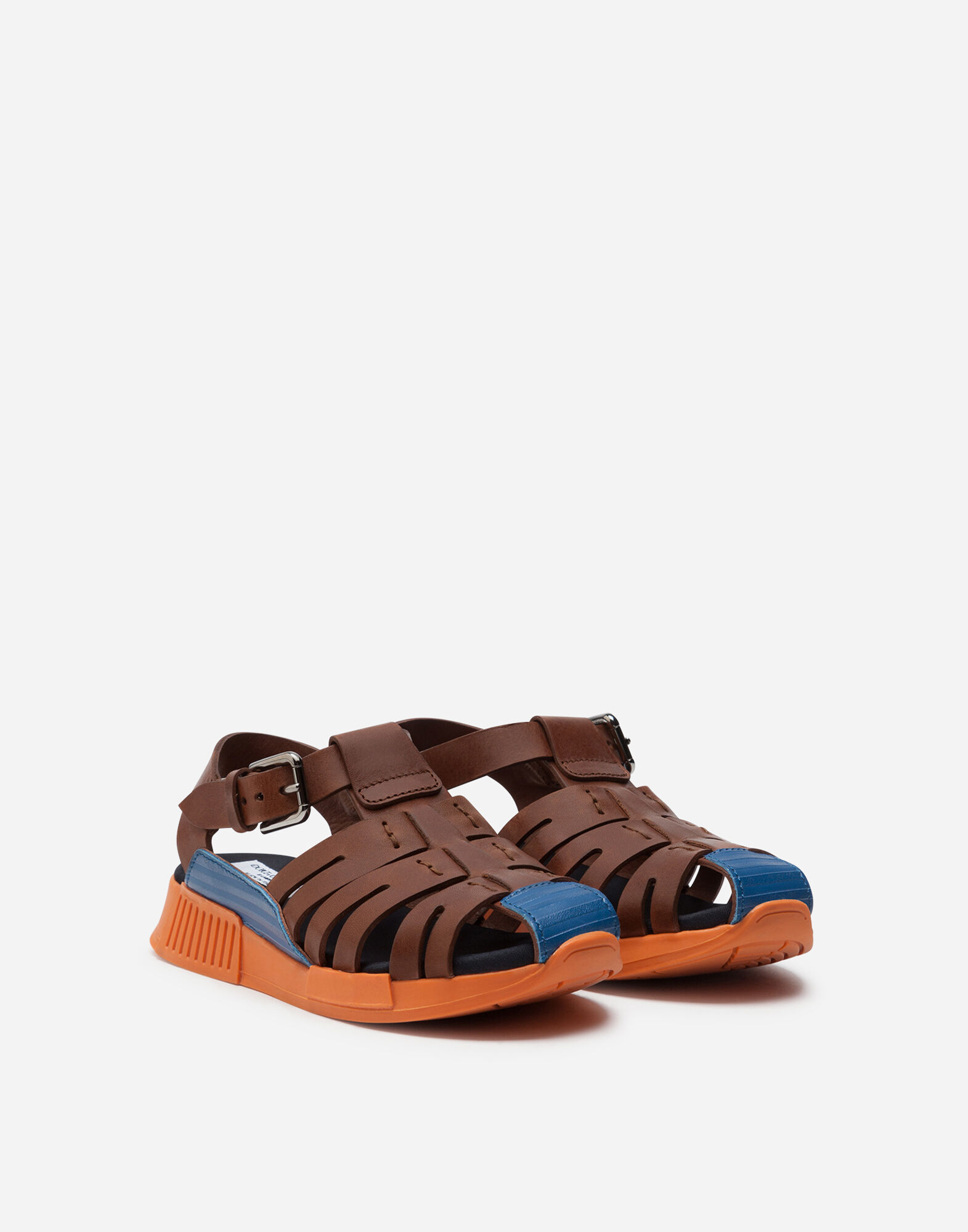 DOLCE & GABBANA サンダル カーフスキン ロゴ CALFSKIN SANDALS Calfskin sandals with DG logo in White for Girls