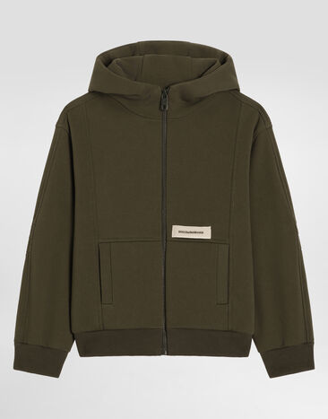 Dolce & Gabbana Hooded sweatshirt with logo tape Multicolor L4JWNBG7PTN