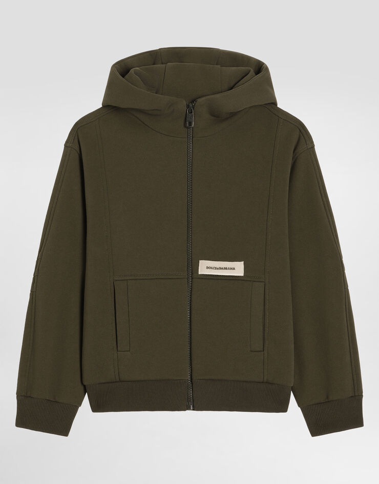 Dolce & Gabbana Hooded sweatshirt with logo tape Multicolor L4JWNBG7PTN