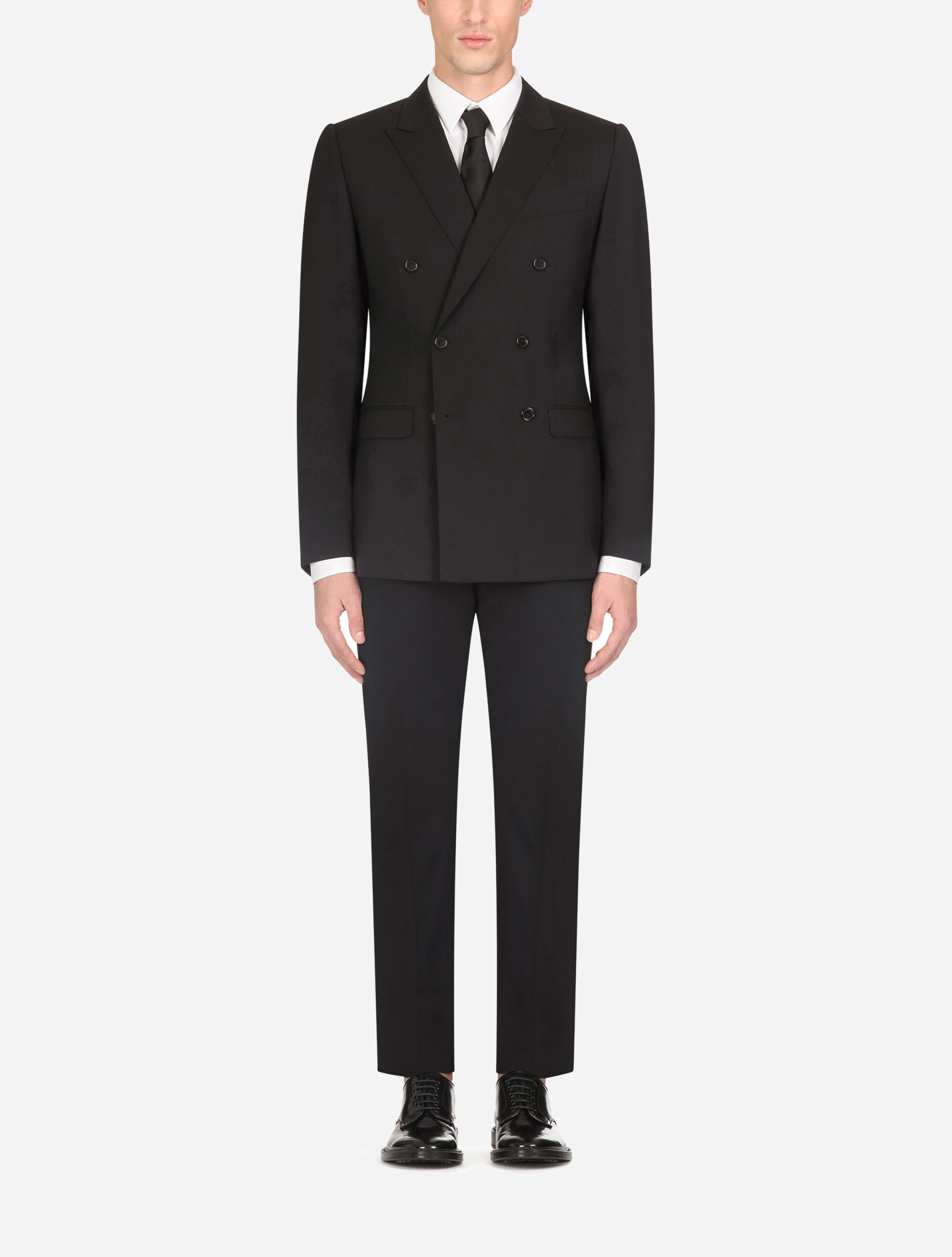 ブラックのメンズ Double-breasted wool Martini-fit suit