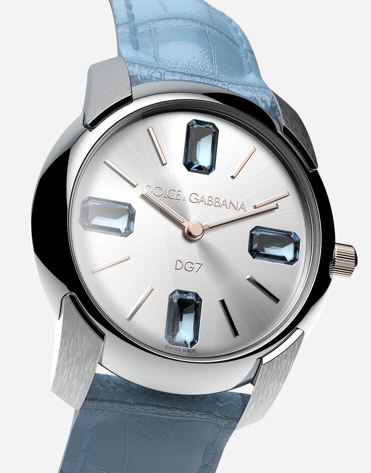 Dolce & Gabbana Reloj con correa de caimán Azul Claro WWRE2SXSD5A