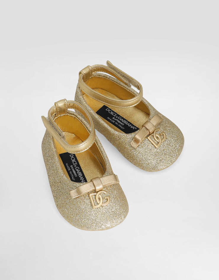 Dolce & Gabbana Glittery fabric ballet flats Gold DK0065AA745