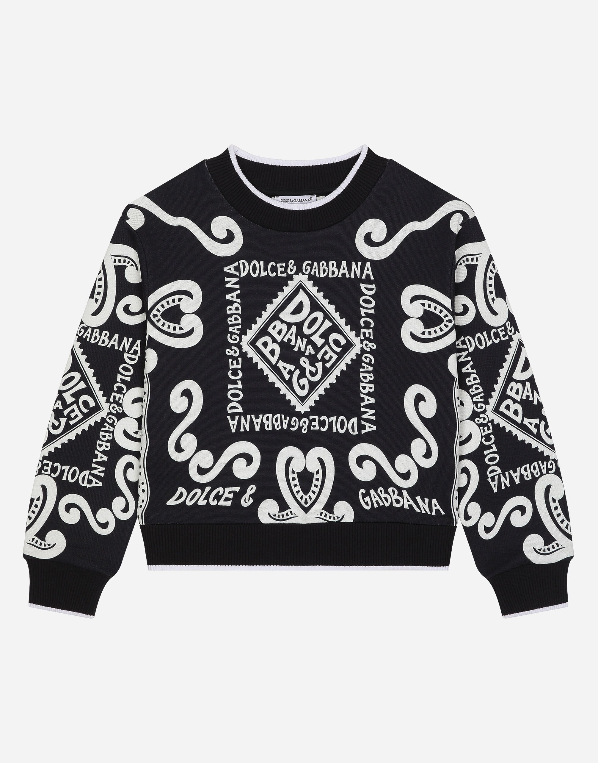 Dolce & Gabbana Jersey sweatshirt with Marina print White L4JTHVG7NYA