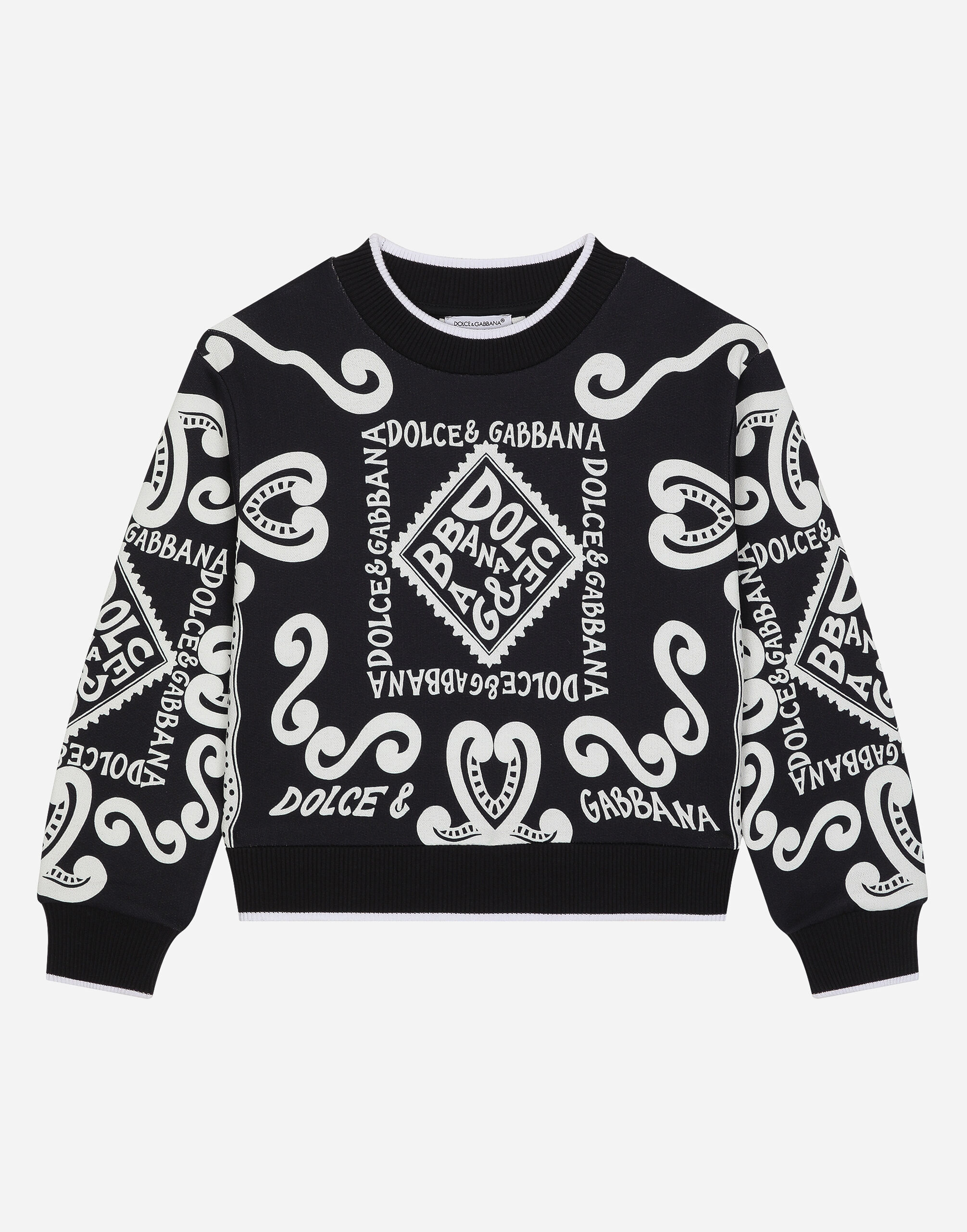 Jersey sweatshirt with Marina print in for Dolce Gabbana US