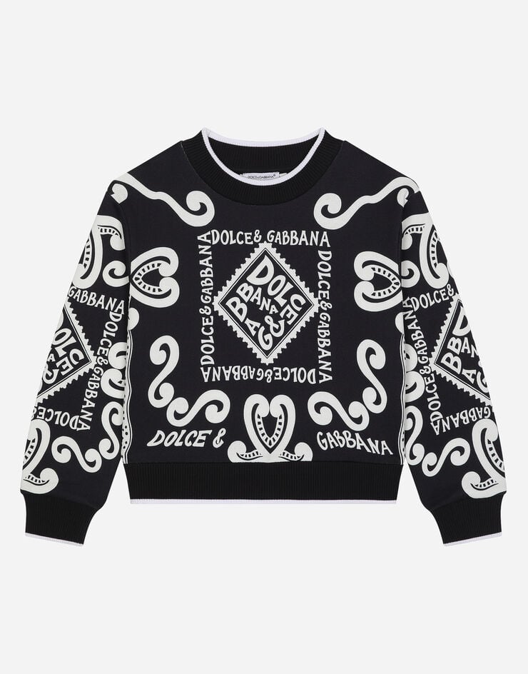 Dolce & Gabbana Sweatshirt aus Jersey Print Marina Blau L4JWHZG7LP1