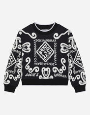 Dolce & Gabbana Jersey sweatshirt with Marina print Blue L4JWFNG7IXP