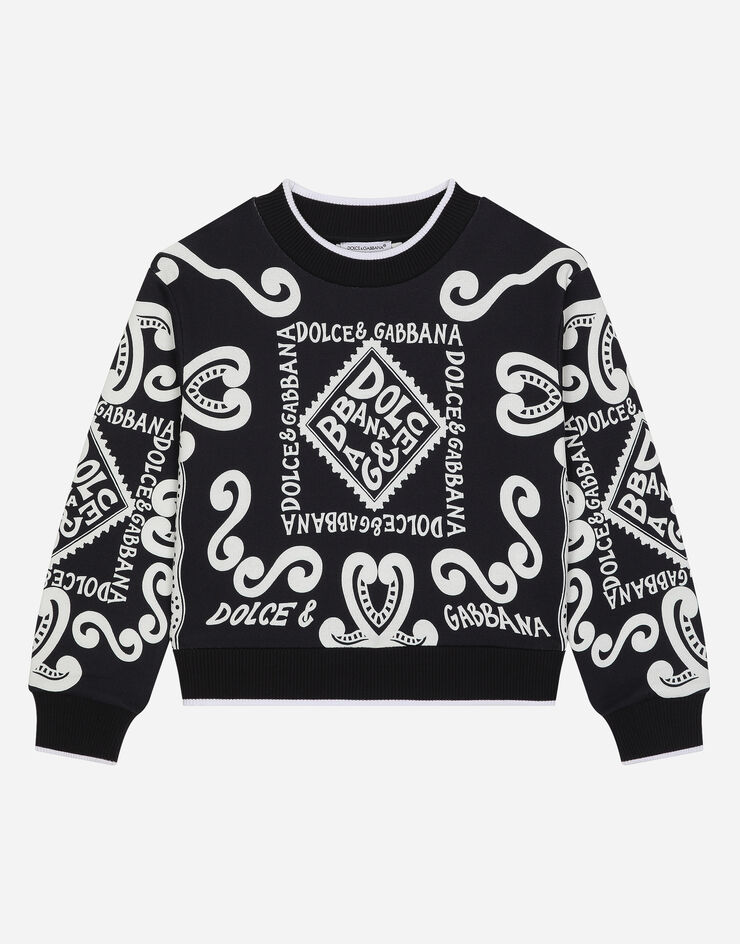 Dolce & Gabbana Sweatshirt aus Jersey Print Marina Blau L4JWHZG7LP1