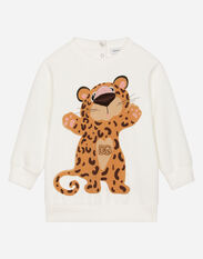 Dolce & Gabbana Sweat-shirt ras de cou en jersey à imprimé Bébé Léopard Multicolore L21O84G7EX8