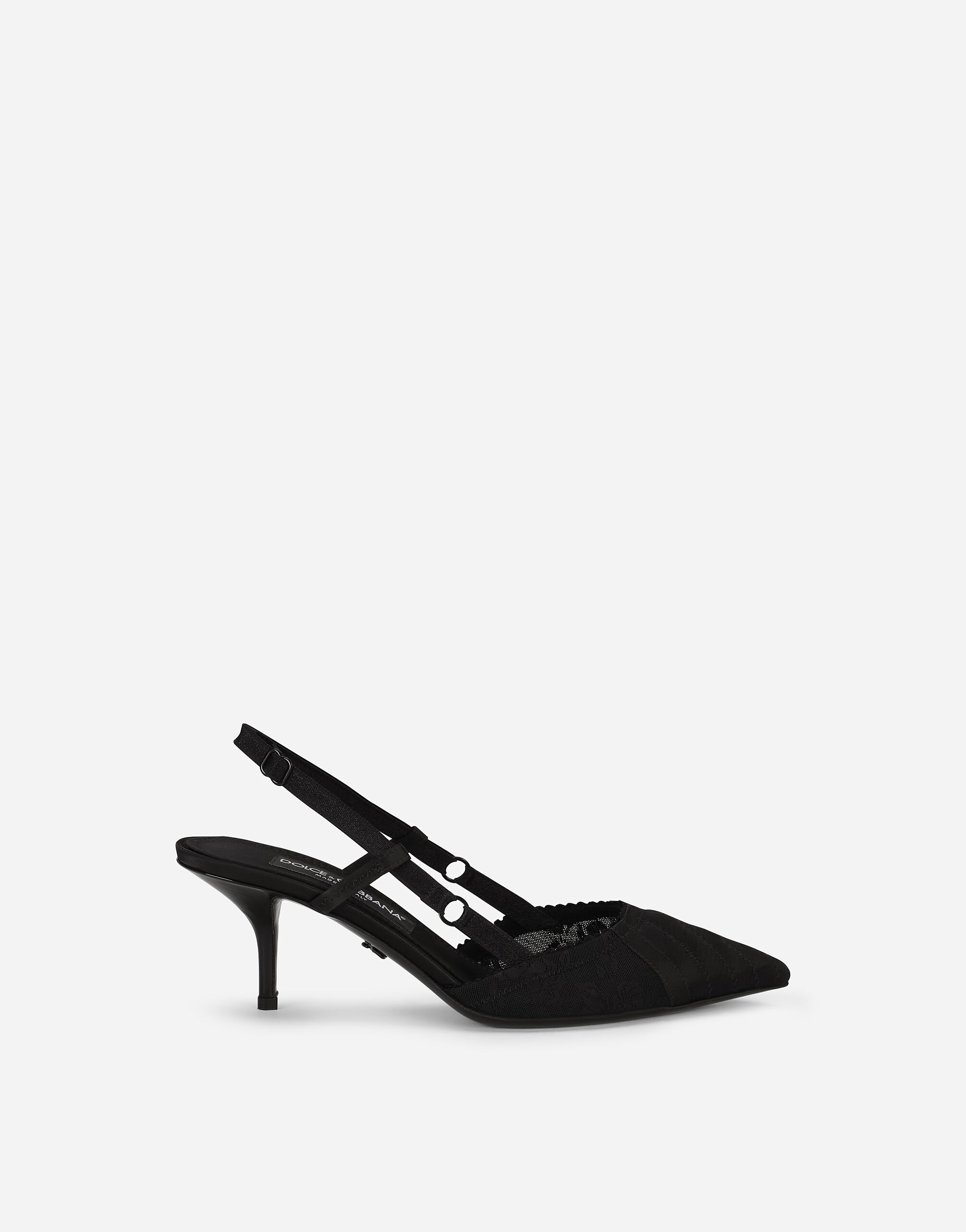 Dolce & Gabbana Zapatos destalonados en raso corsetero Negro F63G8TG9798
