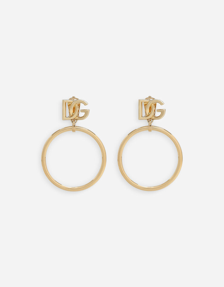 Dolce & Gabbana Kreisförmige Ohrringe mit DG-Logo Gold WEQ6M3W1111