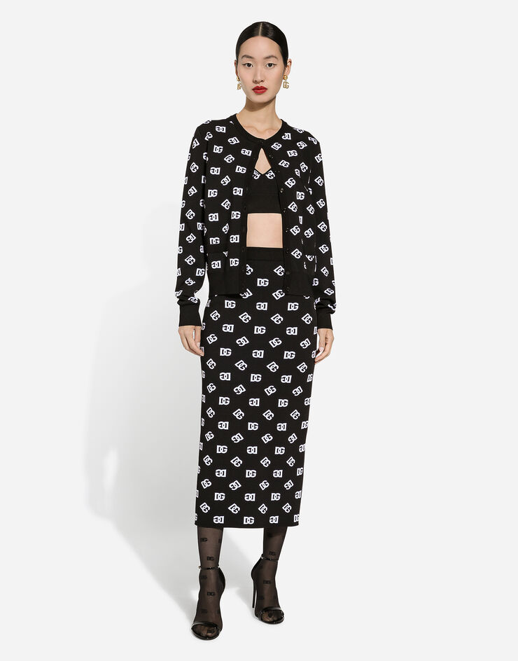 Dolce & Gabbana Top soutien-gorge en viscose avec logo DG en jacquard Imprimé FXT05TJAIK3