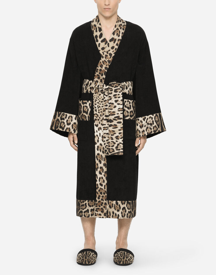 Dolce & Gabbana Cotton Terry Bathrobe Multicolor TCF010TCAGO