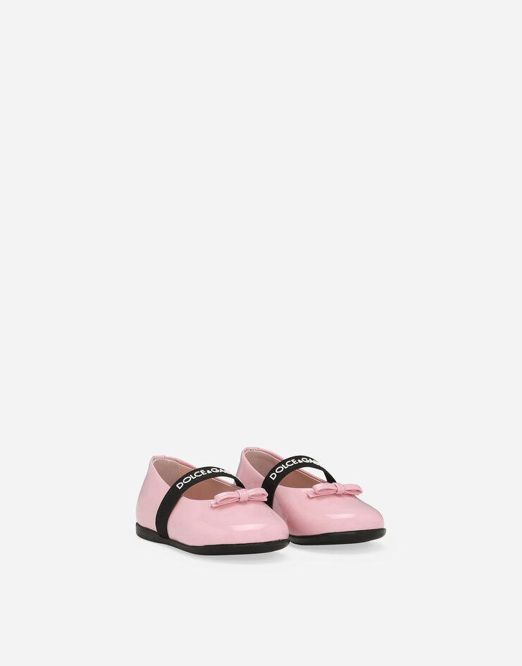 Dolce & Gabbana リボン付き パテントレザー バレエフラット Pink D20093A4831
