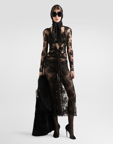Dolce & Gabbana Lace dress with bow Dolce & Gabbana Lace dress with bow Black F6TTZZHLMQM