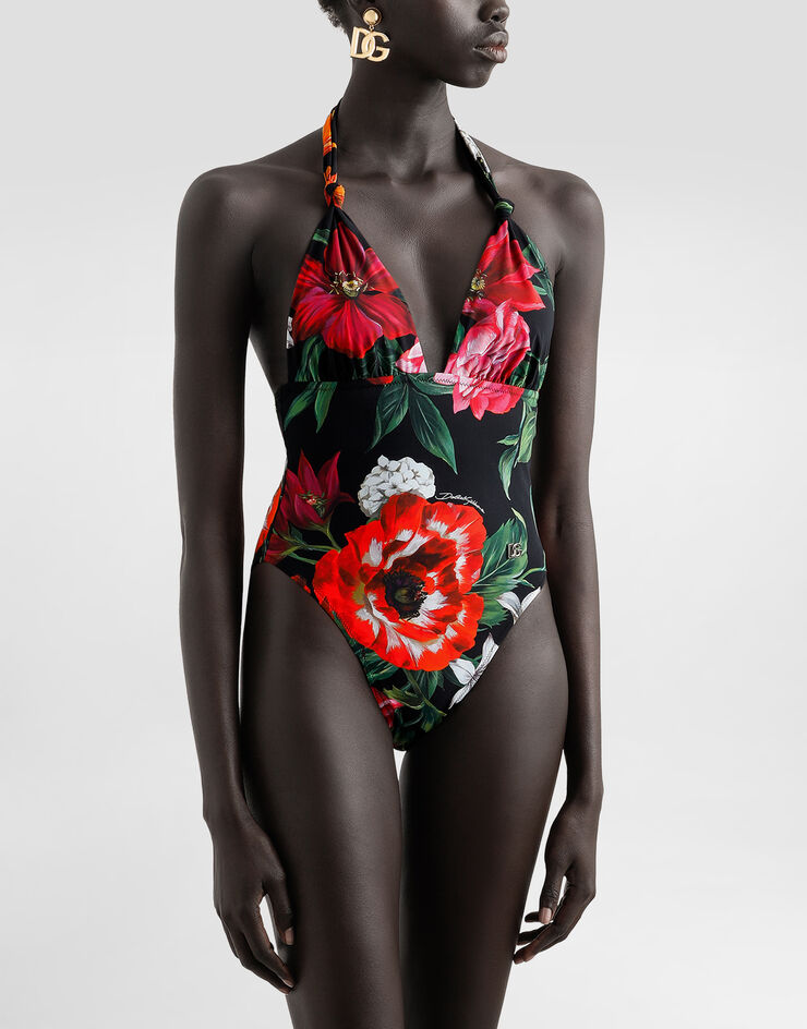 Dolce & Gabbana Flower-print one-piece swimsuit Print O9A01JFSGXA
