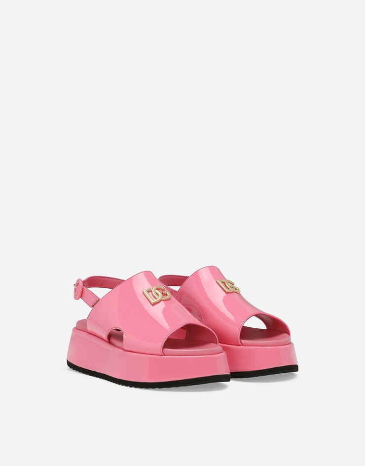 Dolce & Gabbana Patent leather sandals Pink D11229A1328