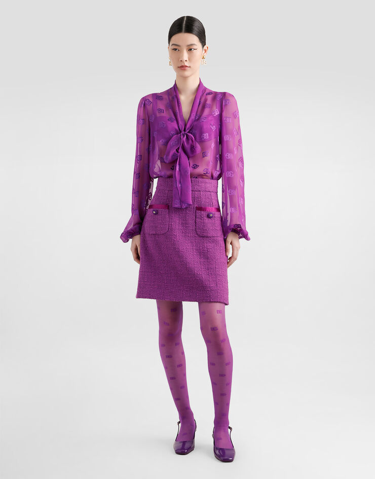 Dolce & Gabbana Rachel tweed skirt Purple F4C0VTFMTAC