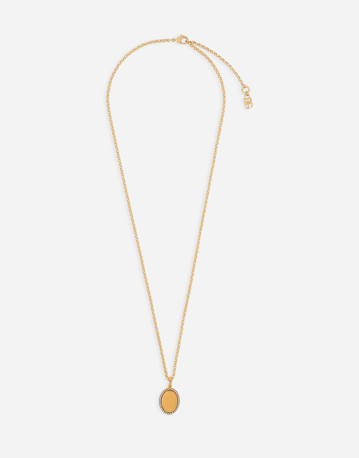 Dolce & Gabbana Ожерелье с изображением на духовную тему золотой WNN5D6W1111