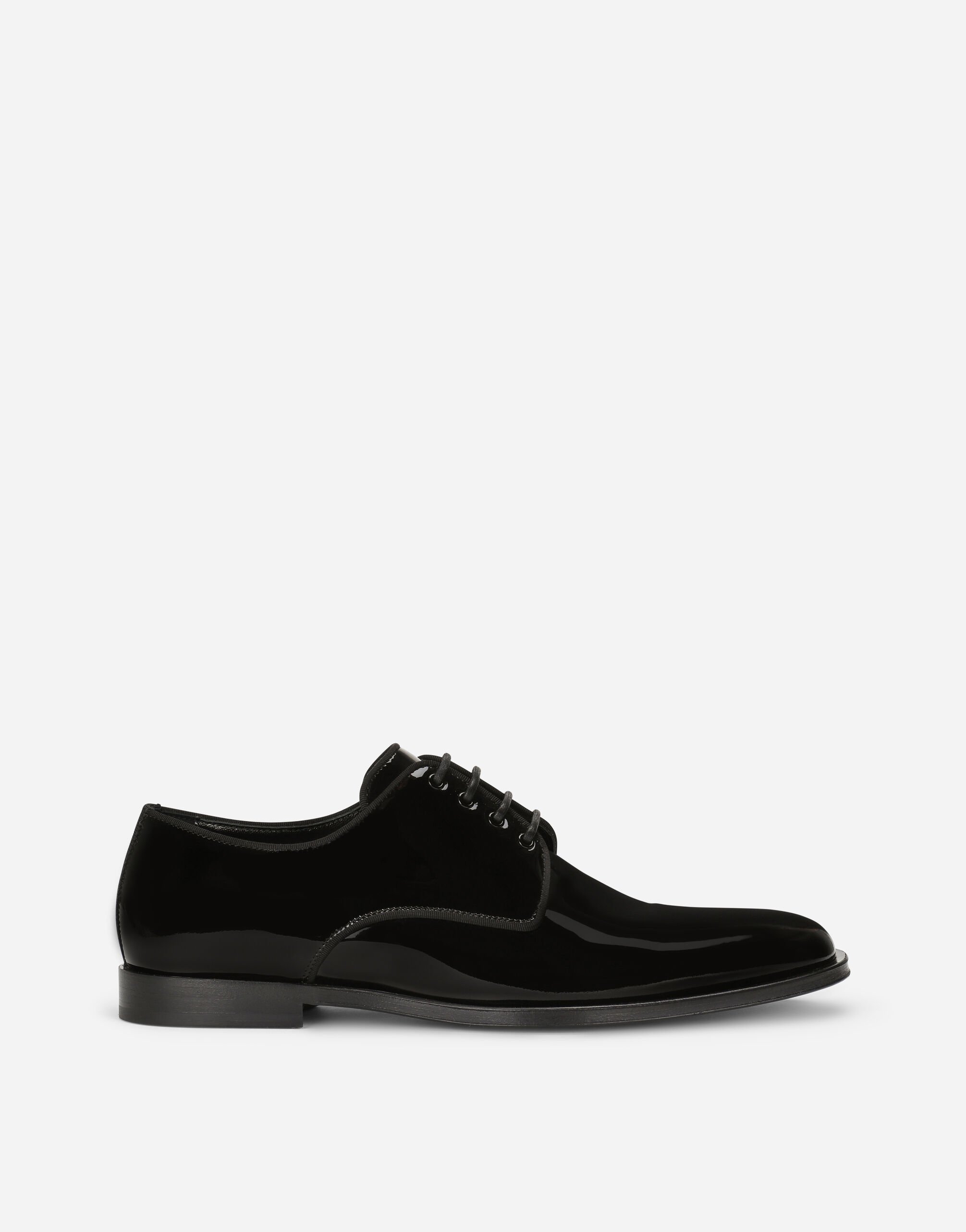 Dolce & Gabbana Glossy patent leather derby shoes Black G9XT6LGF182