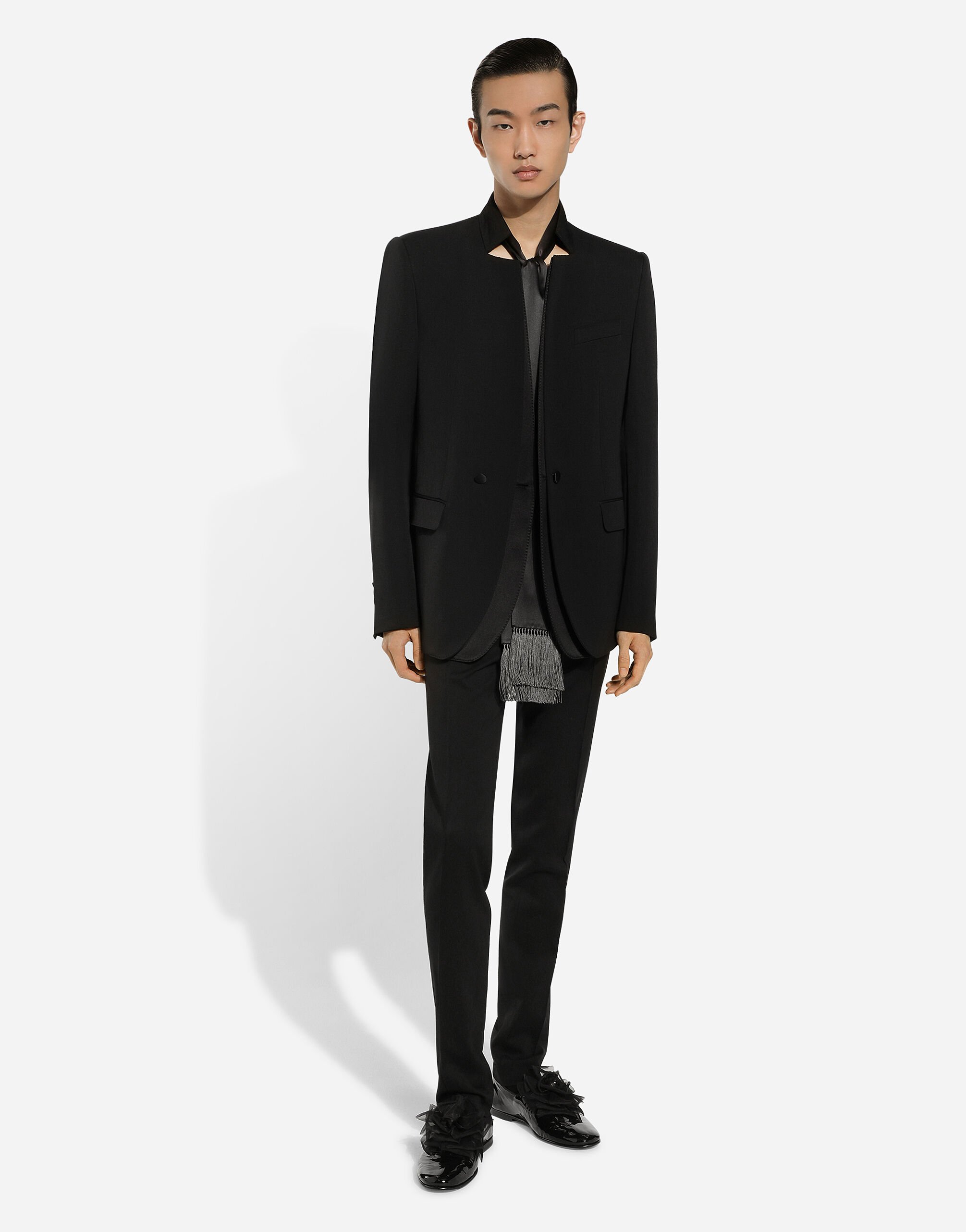 Single-breasted wool jacket in Black for Men | Dolce&Gabbana®