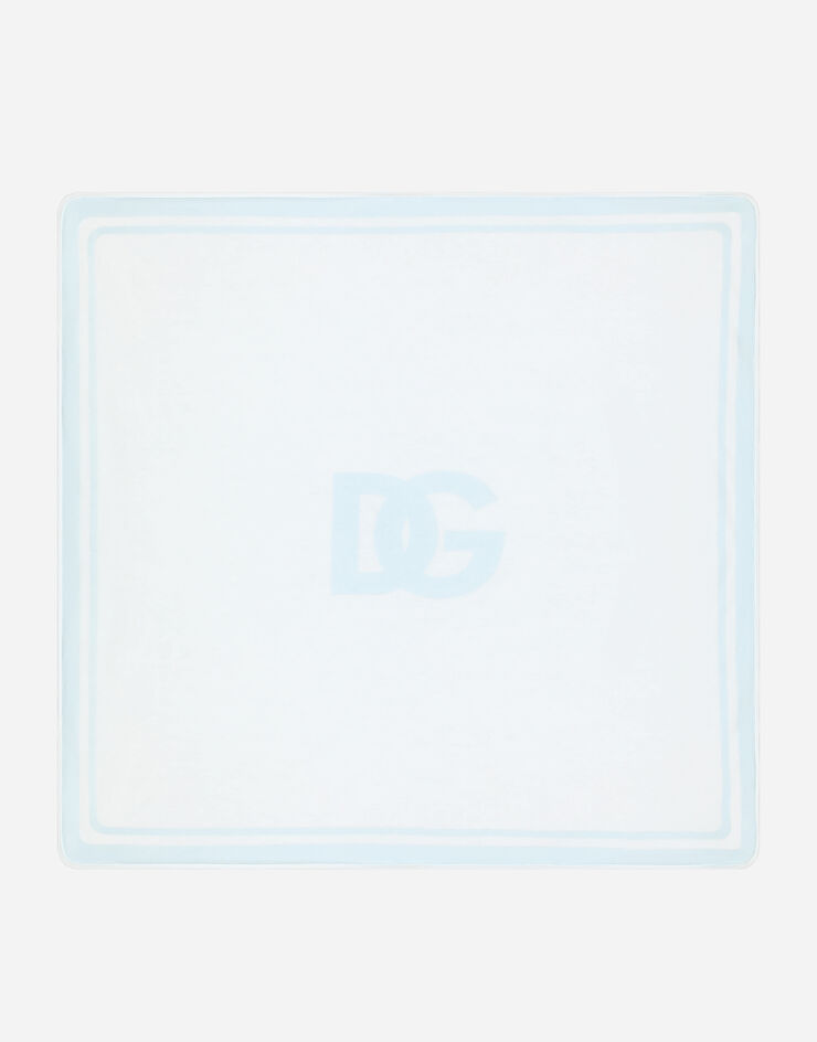 Dolce & Gabbana Jersey blanket with DG logo print Azul Claro LNJA88G7L5F