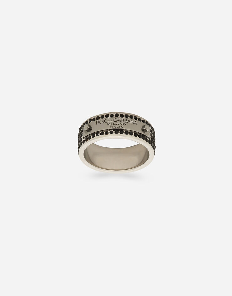 Dolce&Gabbana Кольцо с фирменной пластинкой Dolce&Gabbana и стразами серебристый WRP7T1W1111