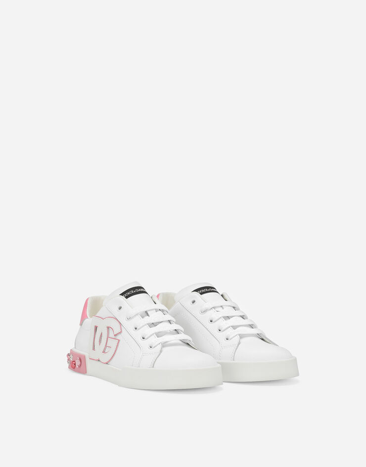 Dolce & Gabbana Sneaker Portofino aus Kalbsleder Weiss D11254AU494