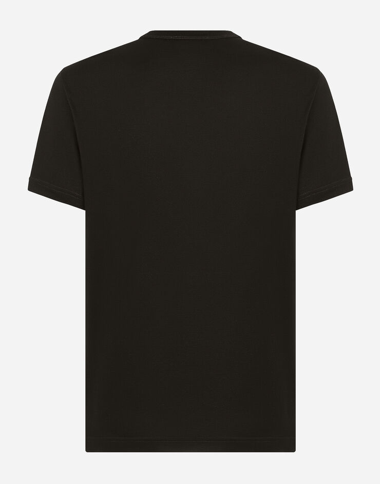 Dolce&Gabbana Футболка из хлопка с вышивкой логотипа DG Milano черный G8PE3ZG7J5Y