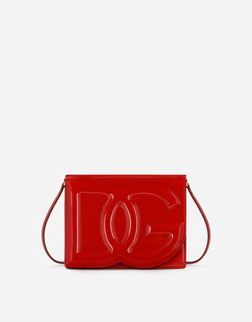 Dolce & Gabbana Сумка кросс-боди DG Logo Bag из лакированной кожи черный F6DFDTFLSIO