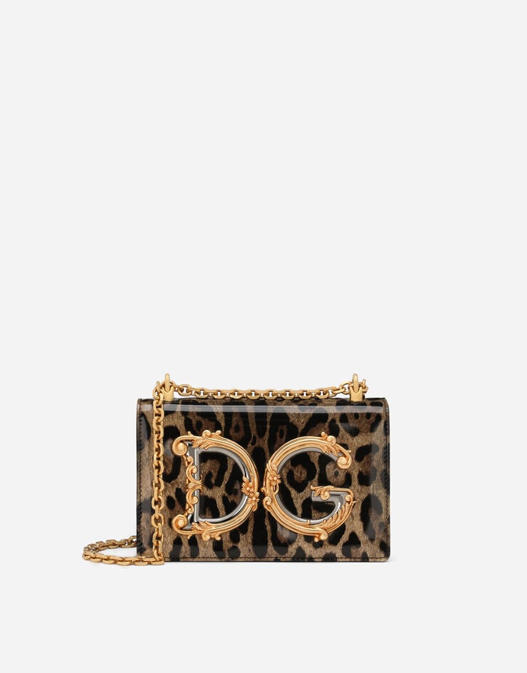 Dolce & Gabbana حقيبة كتف DG Girls متوسطة طبعة جلود الحيوانات BB6498AM568