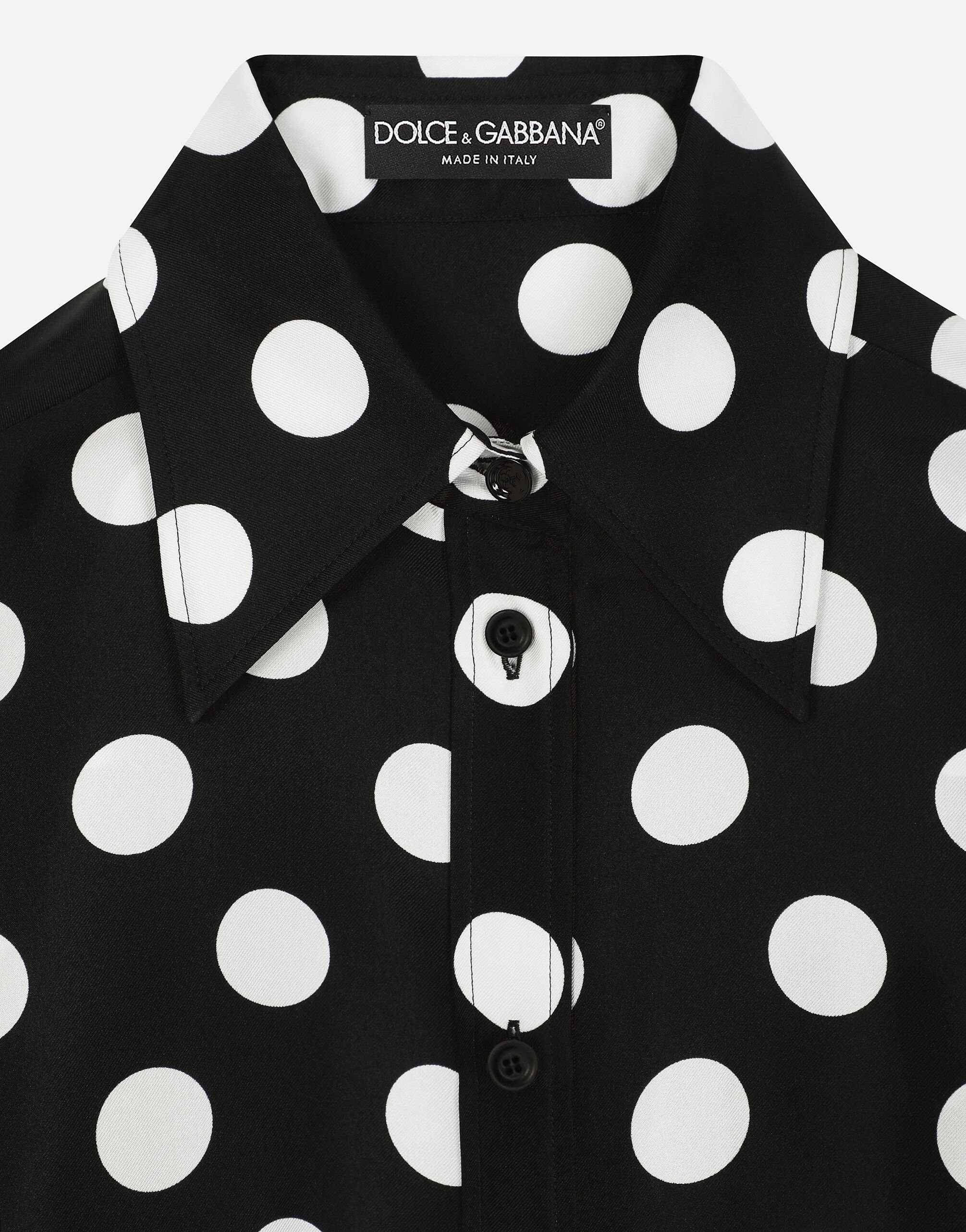 Silk polka dot shirt clearance