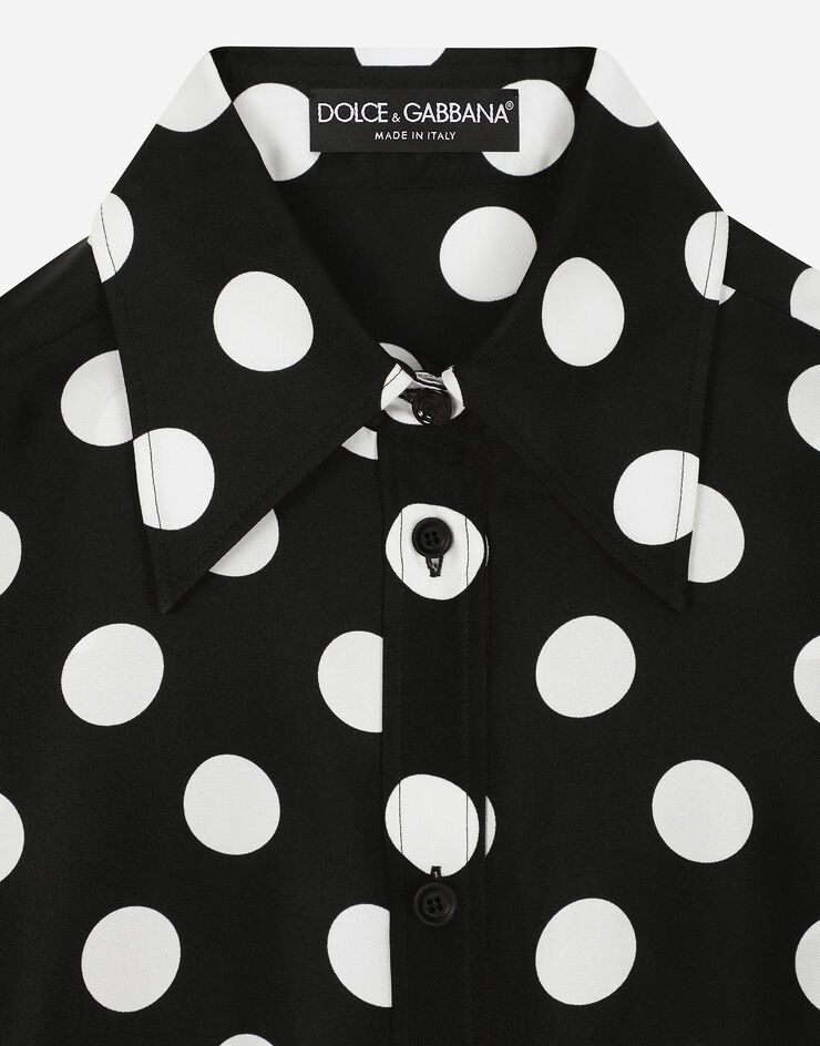 Dolce & Gabbana Silk twill shirt with polka-dot print Print F5S48TIS1VL