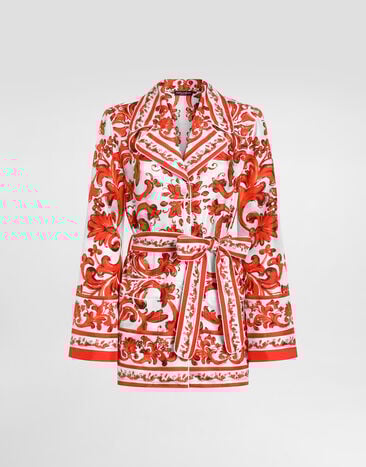 Dolce & Gabbana Majolica-print silk vanity shirt Multicolor F5Q03TGDDRE