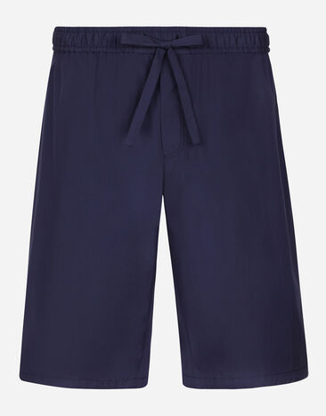 Dolce & Gabbana Cotton jogging shorts with logo tag Black M8C19JONN96