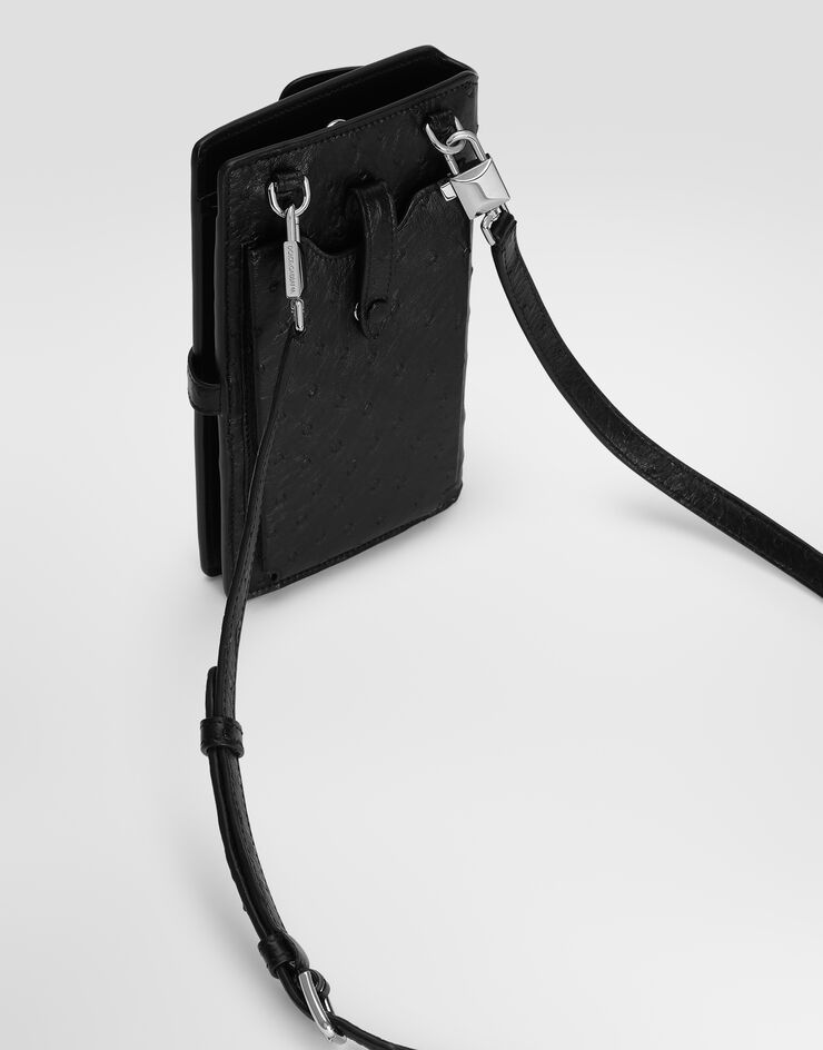 Dolce & Gabbana Ostrich leather crossbody minibag Dolce & Gabbana Ostrich leather crossbody minibag Black BM2766A8K00