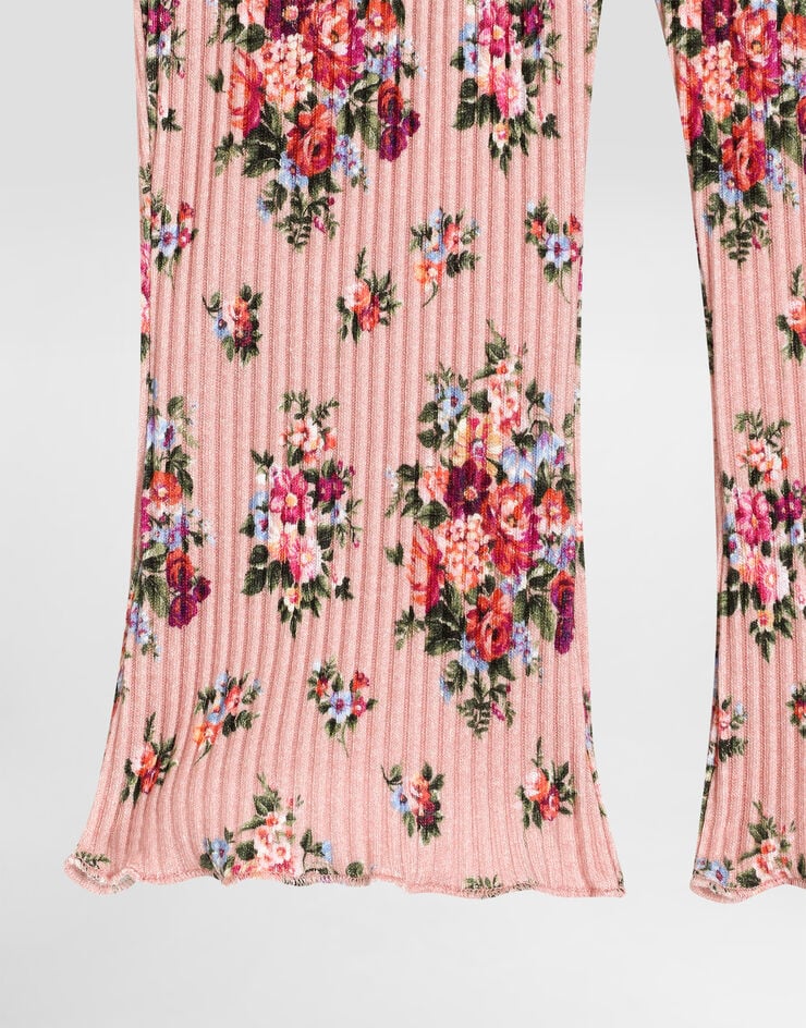 Dolce & Gabbana Floral-print ribbed trousers Multicolor L2JPG7HS7MK