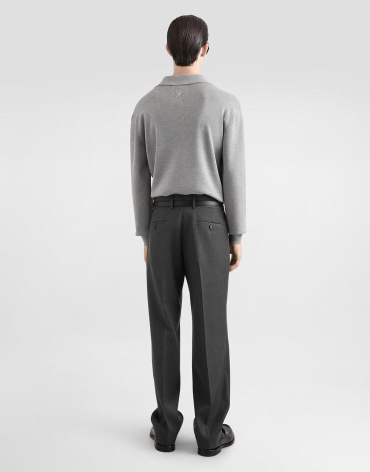 Dolce & Gabbana Wool pants with double darts Grey GP0N2TFUZC2
