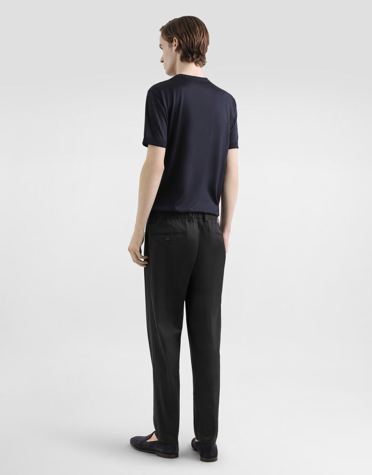 Dolce & Gabbana Short-sleeved silk t-shirt Grey G8ST1TG7P0F