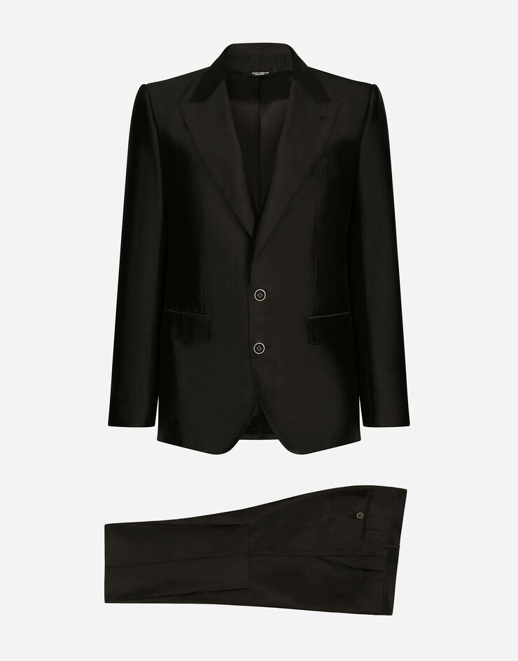 Dolce&Gabbana بدلة بقصة سيسيلي وصف أزرار مفرد أسود GKLOMTFU1L5