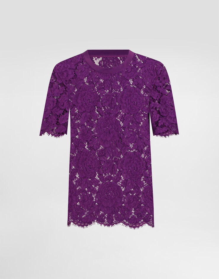 Dolce & Gabbana Cordonetto floral lace top Purple F8V21THLM7L