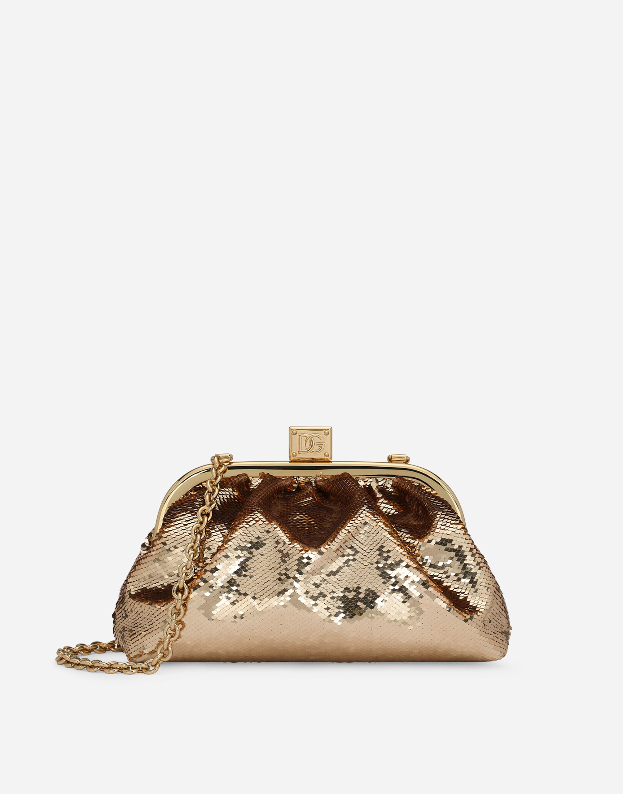 Dolce&Gabbana Clutch Maria de lentejuelas Marrón BI3279A1471