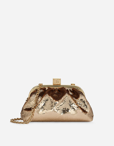 Dolce & Gabbana Sequined Maria clutch Gold BB7368AH644